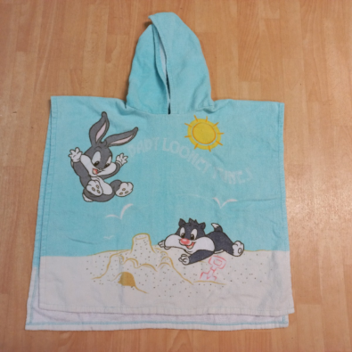 Poncho Mare Azzurro Baby Looney Toons 2/3 Anni  