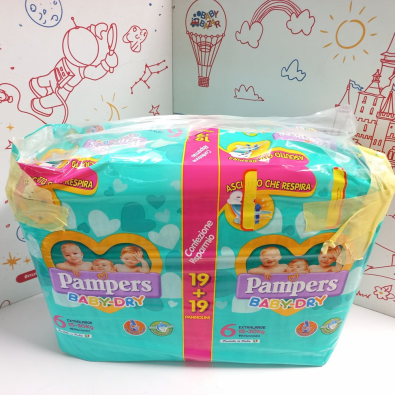 Pacco Pannolini NUOVO Pampers Baby Dry Mis 6 15/30 Kg   