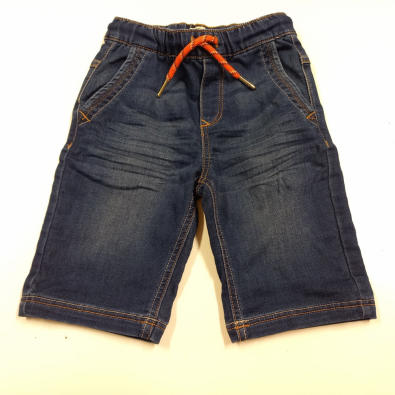 Pantalone Jeans Scuro Laccio Arancio Morbido 4/5 Anni  