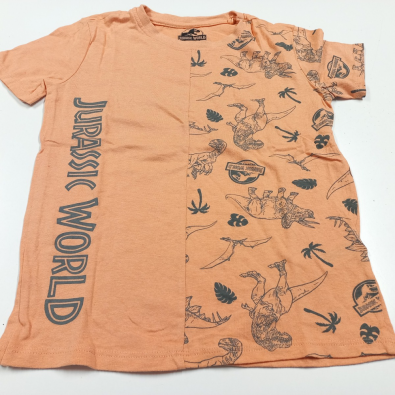 Maglietta Arancio Chiaro Disegni Dinosauri Jurassic World  6/7 Anni  