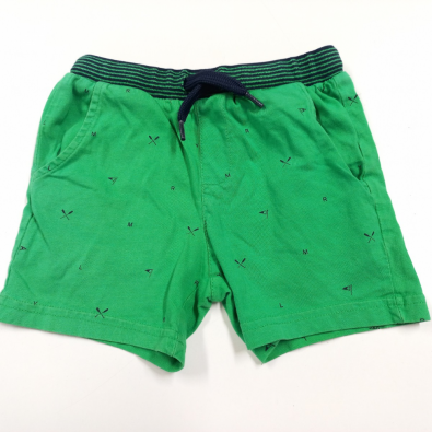 Pantalone Corto Maglina Verde Con Bandierine E Bordo Blu  Mayoral 3 Anni  