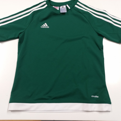 Maglietta Verde Bande Bianche Dryfit Adidas 11/12 Anni  