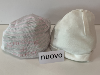 Nuovo - Due Cappellini Bimba Mesi 0  