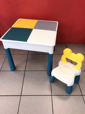 Bello! Tavolo + Sedia Per Lego, Con Contenitore Lego E Lato Per Disegnare  
