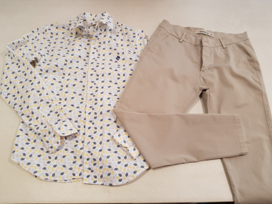 M12anni Completo Camicia Bianca+pantaloni Beige Siviglia   