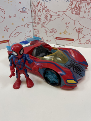 Gioco Personaggio Pupazzo Spiderman Con Macchina  