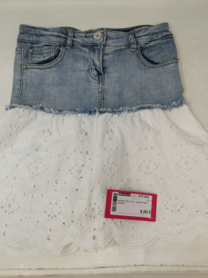 Gonna Girl 7-8 A - Jeans Pizzo Bianco   