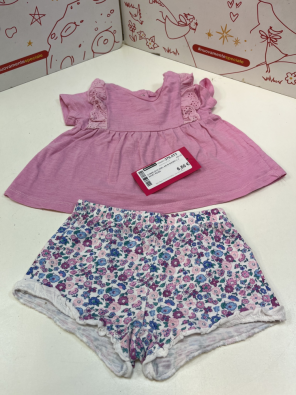 Completo Girl 3/6 M Short + T Shirt Rosa  