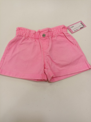 Shorts Bimba 4/5 Anni Rosa Fluo In Jeans  