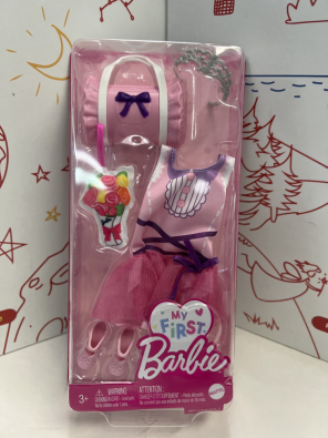 Barbie Set Abbigliamento E Accessori Rosa Con Borsetta E Mazzo Di Fiori Nuovo  