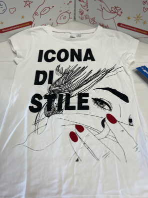 T Shirt Bimba 10 A Ido Bianca Icona Di Stile   