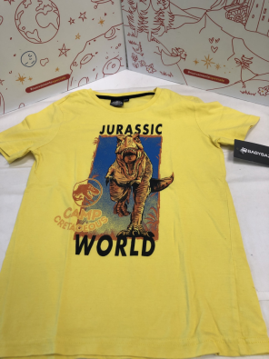 T Shirt Bimbo 8-9 A Jurassic Gialla   