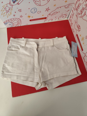 Pantaloncino Bimba Bianco 12 Anni Blu Marine  