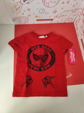 Maglia Bimbo Rossa Spiderman 2/3 Anni Prenatal  