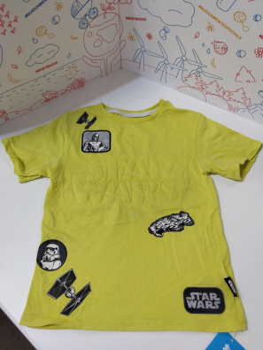 T-shirt Bimbo 5/6 Anni Star Wars Gialla Fluo   