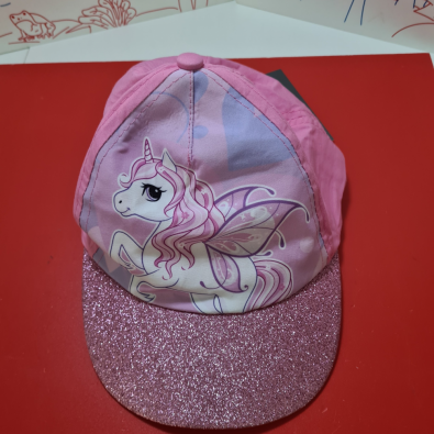 Cappellino 56 Cm Rosa Unicorno Niovo  