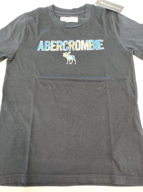 T-shirt Abercrombie 7/8a Bimbo Blu Ricamo Logo Multicolor
