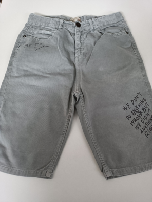 Bermuda Jeans Zara Boys 13/14a Bimbo Cm.164 Grigio Stampa Mr Me