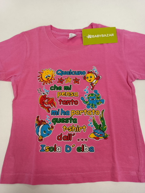 T-shirt Elite Kids 2/4a Bimba Rosa Scuro Stampa Qualcuno