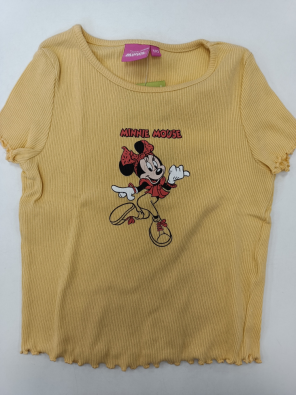 T-shirt Disney 4/5a Bimba Cm 110 Gialla Stampa Minnie