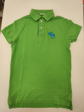 Polo Abercrombie 14+ Ragazzo Verde Logo Azzurro