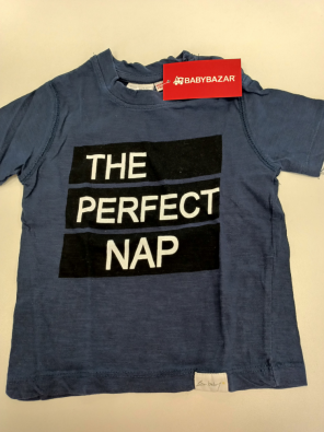 T-shirt Zara 12/18m Bimbo Cm 86 Blu Stampa The Perfect Nap