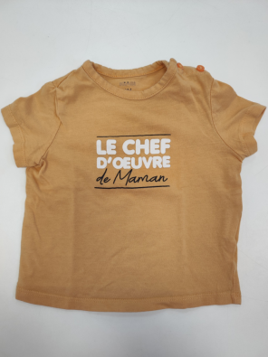T-shirt Kiabi 6m Bimbo Cm 67 Gialla Stampa Le Chef...