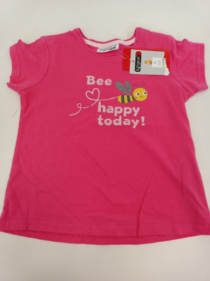 T-shirt Ergee 12/18m Bimba Cm 86 Fucsia Stampa Bee Happy