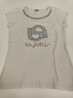 T-shirt Byblos 8/9a Bimba Bianco Stampa Logo 