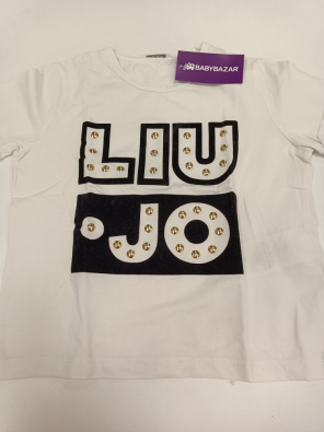 T-shirt Liu Jo 8a Bimba Cm 130 Bianca Stampa Logo