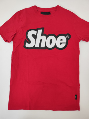 T-shirt ShoeShine 11/12a Bimbo Rosso Stampa Logo