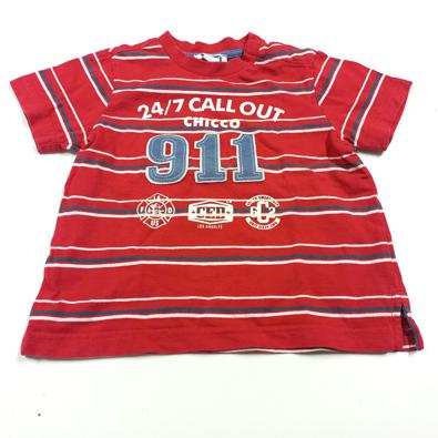 Maglietta Rossa Righine E Scritta 911 Chicco 15 Mesi  