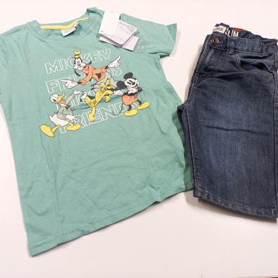 Completo Maglietta Verdina Disney NUOVA E Bermuda Jeans 6 Anni  