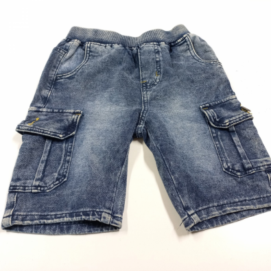 Pantalone Corto Morbido Effetto Jeans Con Tasconi 6 Anni  