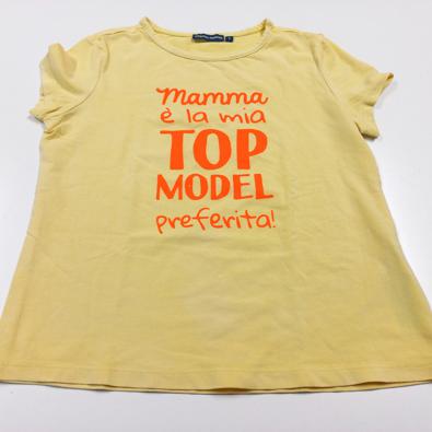 Maglietta Gialla Scritta Arancio Fluo Mamma è La Mia Top Model 7 Anni Original Marines  