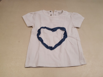 F9mesi Shirt Bianca Cuore Jeans Prenatal   