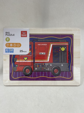 Puzzle Legno Camion Pompieri Pellicolato  