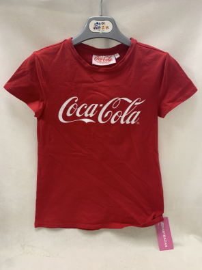 Maglia Bimba 10 Anni Rosso Scritta Coca Cola  