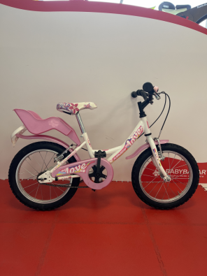 Bicicletta 16'' MAVER Rosa Con Seggiolino Bambole E Campanello  
