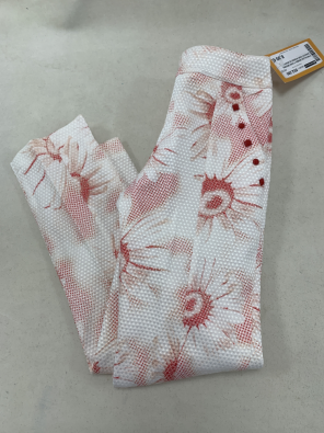 Pantaloni Bimba 7 Anni Brums Bianco Fiori Rosso Elegante  