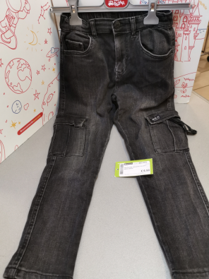 Pantalone Jeans Boy 9A Zara Nero Cargo  