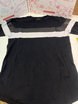 Maglia Boy Zara T Shirt Strisce Ecopelle Tg S   