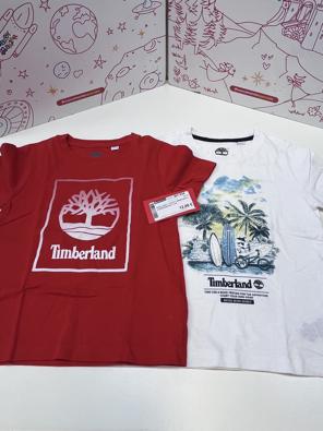 Maglia Boy T Shirt Timberland 6 A Rossa/bianca  2 Pz  