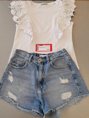 Completo Girl 9 A Short Jeans + T Shirt Balze Lato  