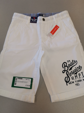Pantalone Bermuda Boy 8A Bianco Original M NUOVO  