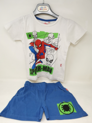 Completo Boy 3/4 A Spiderman T Shirt + Bermuda  