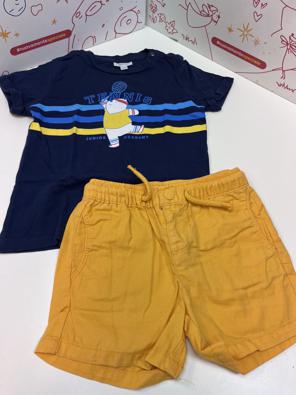 Completo Boy 18/24 M Bermuda Arancio T Shirt Blu  