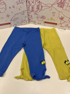 Pantalone Girl Leggins 30/36 M 2 Pz Blu/giallo  