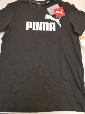 Maglia Boy 13-14A NUOVO Puma Nero Logo Bianco   