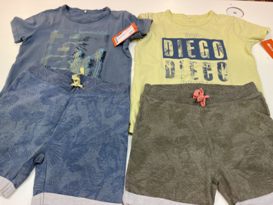 Completo Boy 9  A + Bermuda + T Shirt Gialla /blu  